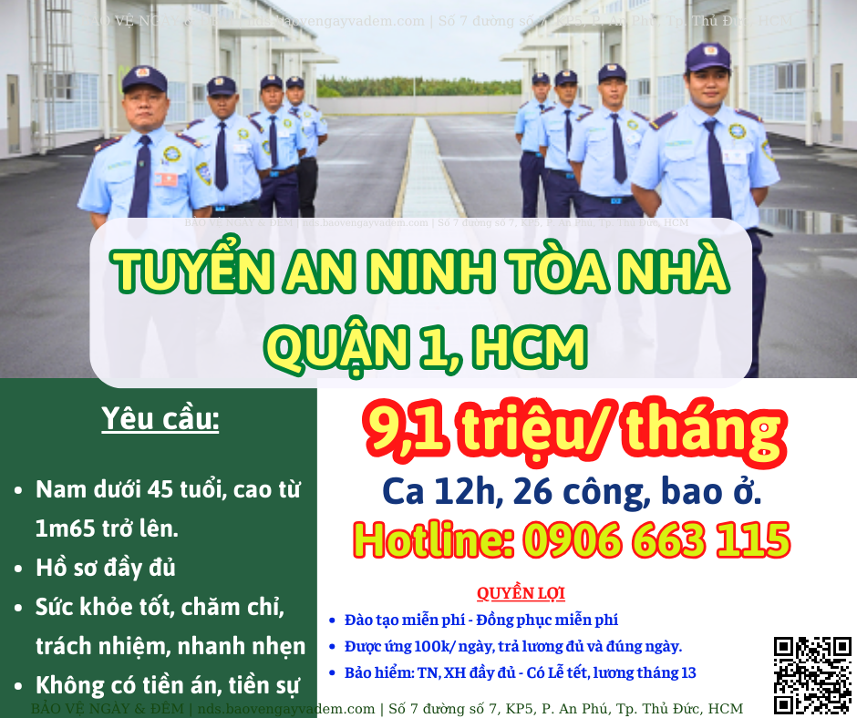 Tuyển an ninh tòa nhà cao cấp