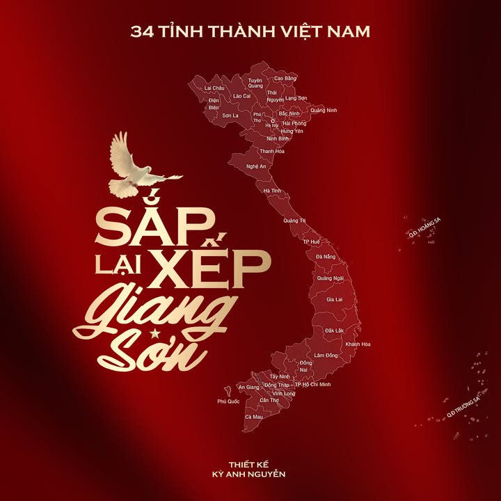 bản đồ 34 tỉnh thành việt nam sắp xếp lại từ 1/7/2025